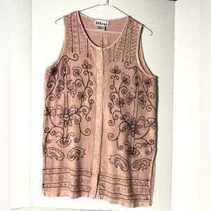 3/$20 - Effeci Light brown tunic. Sz S. 100% rayon